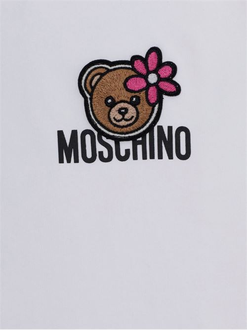 T-shirt bambina Moschino bianca con logo MOSCHINO KID-TEEN | HAM03PLAA0210101